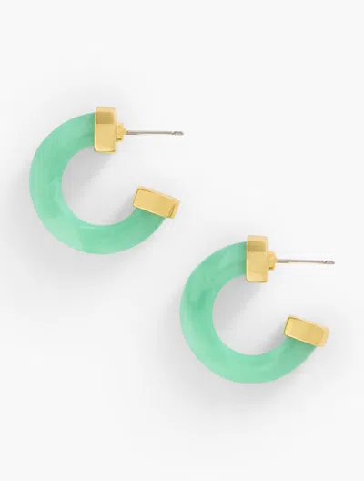 Talbots Resin Hoop Earrings - Neptune Green/gold - 001  In Neptune Green,gold