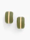 Talbots Resin Huggie Hoop Earrings - Burnt Olive/gold - 001