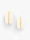 Talbots Resin Huggie Hoop Earrings - Ivory/gold - 001  In Multi