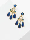 Talbots Resplendent Cushion Drop Earrings - Blue Spruce/gold - 001