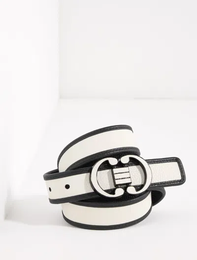Talbots Reversible Belt - Ivory - Xl  In White