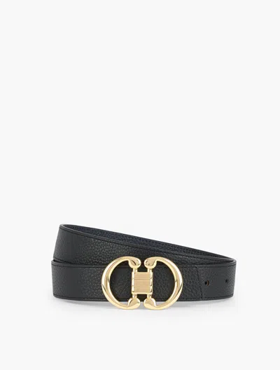 Talbots Reversible Belt - Black/indigo Blue - Xs  In Black,indigo Blue