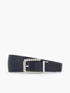 Talbots Reversible Leather Belt - Indigo Blue/kendall Grey - Xl  In Indigo Blue,kendall Grey