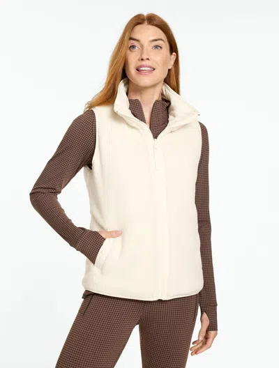 Talbots Reversible Sherpa Vest - Painted Houndstooth - Ivory - Xs