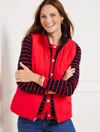 Talbots Plus Petite - Reversible Vest - Indigo Blue/ruby Red - 3x - 100% Cotton  In Indigo Blue,ruby Red