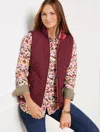 Talbots Plus Petite - Reversible Vest - Rich Burgundy/holly Berry - 1x - 100% Cotton  In Rich Burgundy,holly Berry