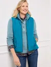 Talbots Petite - Reversible Vest - Teal Ocean/blue Haze - 2xs - 100% Cotton  In Teal Ocean,blue Haze