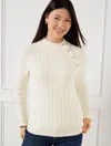 Talbots Ribbed Button Mockneck Sweater - Ivory - 3x