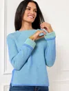 Talbots Ribbed Crewneck Sweater - Blue Wave - 1x