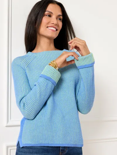Talbots Ribbed Crewneck Sweater - Blue Wave - 1x