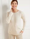 Talbots Plus Size - Ribbed Long Sleeve T-shirt - Luxe Stripe - Oat/ivory - 3x  In Oat,ivory