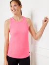 Talbots Ribbed Racerback Tank Top - Geranium Pink - Large