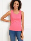 Talbots Ribbed Sleeveless Tank Top - Petunia Pink - Xl