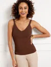 Talbots Plus Size - Ribbed Sweater Tank Top - Dark Walnut - 3x