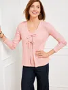 Talbots Ribbed Tie Front Cardigan Sweater - Warm Blush - 3x