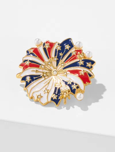 Talbots Ribbon Firework Brooch - Red / Gold - 001  In Multi