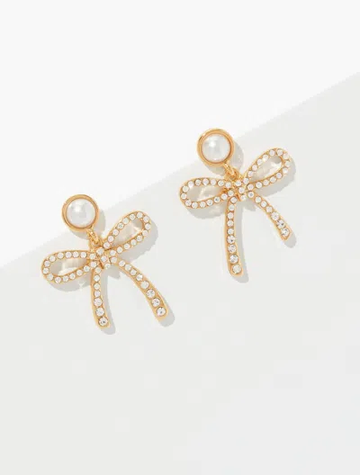 Talbots Ribbon Pearl Drop Earrings - Ivory Pearl/gold - 001