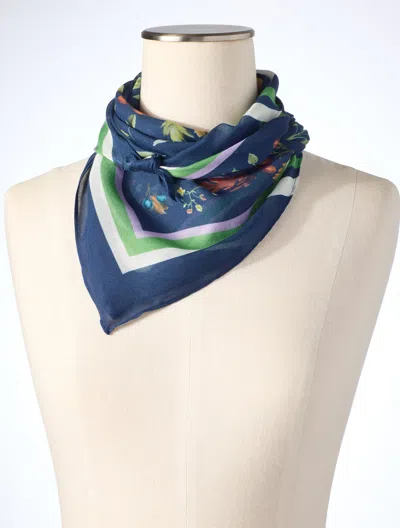 Talbots Romantic Foliage Square Scarf - Ink - 001