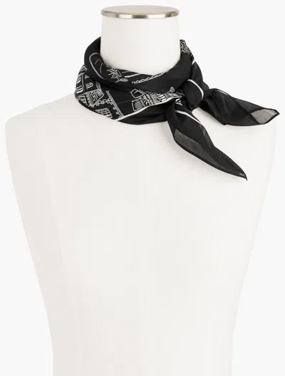 Talbots Romantic Views Square Scarf - Black - 001