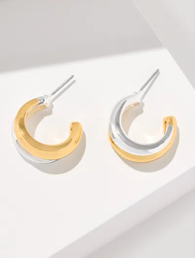 Talbots Rope Swirl Hoop Earrings - Gold/shiny Silver - 001