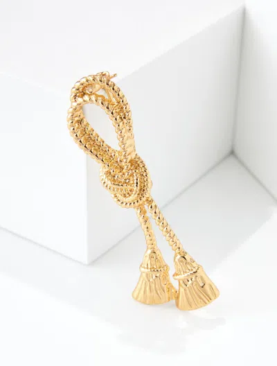 Talbots Rope Tassel Brooch - Shiny Gold - 001