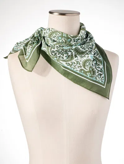 Talbots Royal Medallion Square Scarf - White - 001