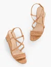 Talbots Royce Cork Wedge Sandals - Natural/gold - 10m  In Natural,gold