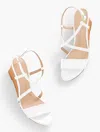 Talbots Royce Nappa Wedge Sandals - White - 7m