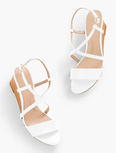 Talbots Royce Nappa Wedge Sandals - White - 7m