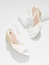 Talbots Royce Raffia Wedge Sandals - White - 10m