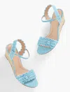 Talbots Royce Scalloped Wedge Sandals - Bluebell - 9m  In Bluebell