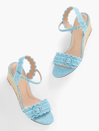 Talbots Royce Scalloped Wedge Sandals - Bluebell - 9m