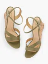Talbots Royce Soft Nappa Wedge Sandals - Burnt Olive - 11m
