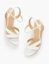 Talbots Royce Soft Nappa Wedge Sandals - White - 10m