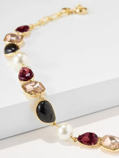 Talbots Rsvp Gem Necklace - Rich Burgundy/gold - 001  In Rich Burgundy,gold