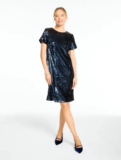 Talbots Rsvp Sequin Shift Dress - Navy Blue - 2
