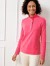 Talbots Ruffle Placket Mockneck Pullover Sweater - Pretty Pink - 3x  In Pretty Pink