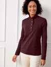 Talbots Ruffle Placket Mockneck Pullover Sweater - Rich Burgundy - 2x
