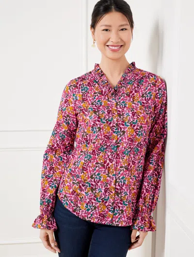 Talbots Ruffle Top - Gathered Leaves - Moonlite Mauve - 3x