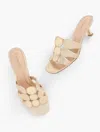Talbots Sabel Metallic Nappa Flare Heel Sandals - Gold - 11m