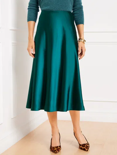 Talbots Satin Midi Skirt - Jewel Teal - 14