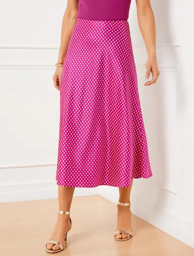 Talbots Plus Size - Satin Slip Skirt - Oval Dot - Plumrose/ivory - 22  In Plumrose,ivory