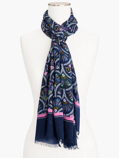 Talbots Scalloped Floral Oblong Scarf - Ink - 001