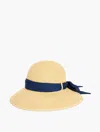 Talbots Scarf Detail Floppy Hat - Natural Straw - 001  In Natural Straw