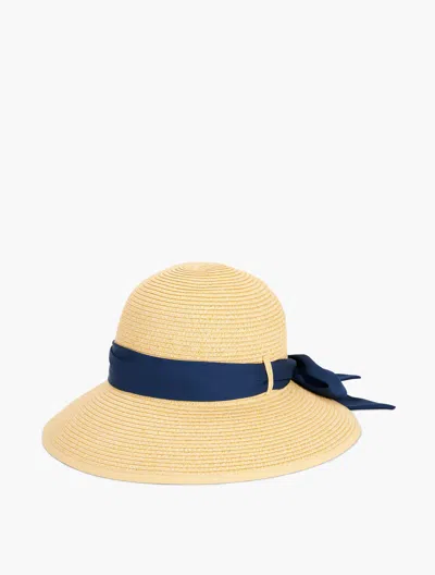 Talbots Scarf Detail Floppy Hat - Natural Straw - 001