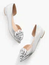 Talbots Scarlet Flower Embossed Flats - Metallic - Silver - 11m  In Silver