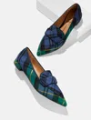Talbots Scarlet Pointed Toe Loafers - Sloane Tartan - Indigo - 9 1/2 M  In Blue