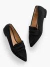 Talbots Scarlet Pointed Toe Suede Loafers - Black - 11m