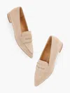 Talbots Scarlet Pointed Toe Suede Loafers - Rattan - 11m  In Rattan