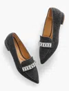 Talbots Scarlet Rhinestone Flannel Pointed Toe Loafers - Medium Grey - 7m - 100% Cotton  In Medium Grey